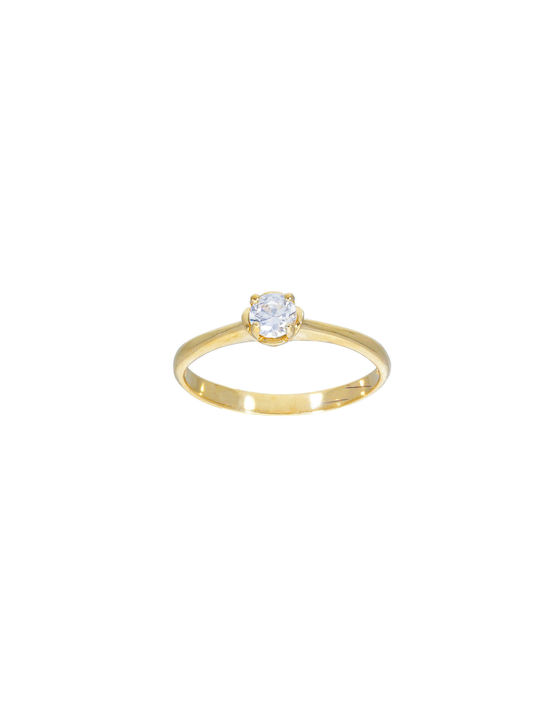 Mentzos Single Stone from Gold 14K