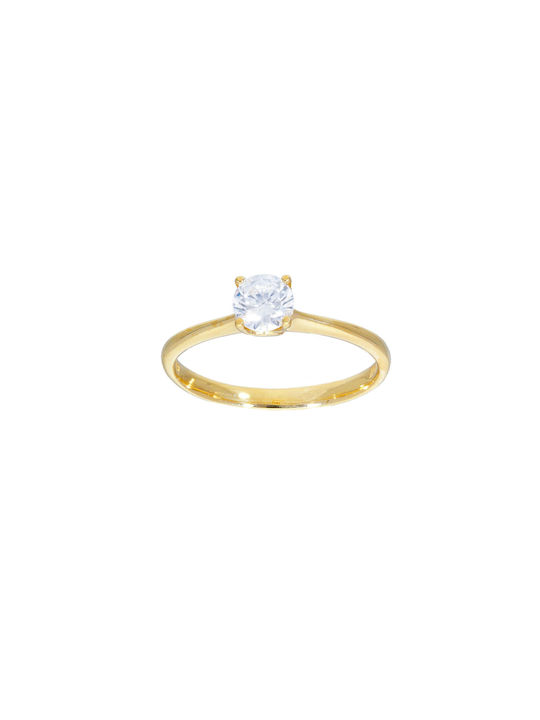 Mentzos Single Stone from Gold 14K