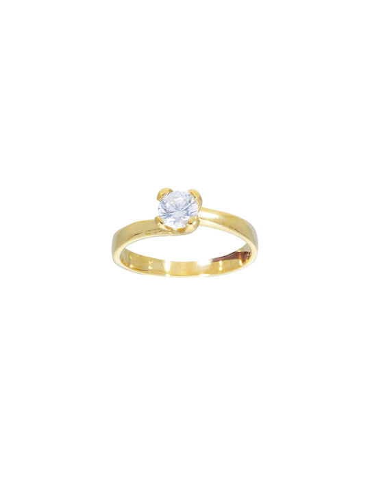 Mentzos Single Stone from Gold 14K