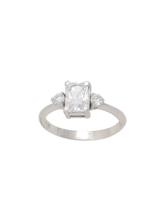 Kontopoulos Single Stone from White Gold 14K