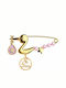 Paraxenies Child Safety Pin made of Gold Plated Silver with Cross for Girl