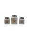 Karvounis Set of 3pcs Jars Coffee with Lid Ceramic White