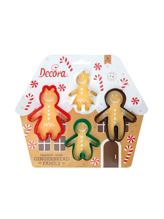 Decora Set Weihnachtliche Backformen Kunststoff Mehrfarbig 4Stück