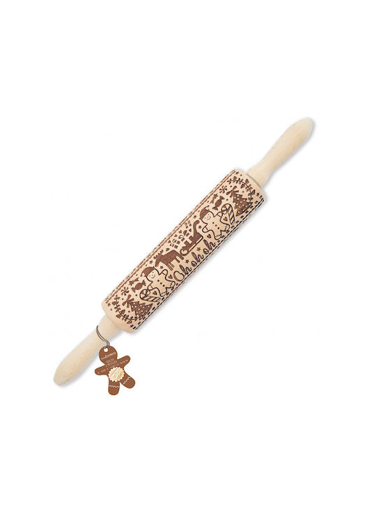Scrap Cooking Christmas Tableware Ornaments Wooden Rolling Pin 39x4.5x4.5cm