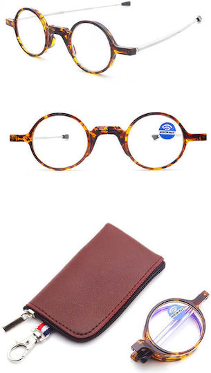Moscow Mule Slim Reading Glasses +1.00 Pocket in Brown Colour MM/SlimFoldingGlassesTortoise/+1.00