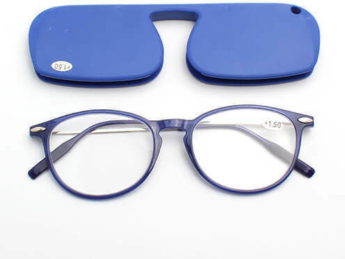 Moscow Mule Slim Lesebrillen +3.00 mit Magnet in Blau Farbe MM/SlimOvalBlue/+3.00