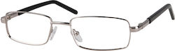 Sunoptic Metal Eyeglass Frame Silver K87B