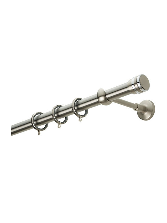 Zogometal Metallic Curtain Pole E4143 Single Φ25mm 40cm Silver