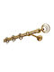 Zogometal Metallisch Vorhangstange E0480 Doppel mit Schiene Φ25mm 40cm Gold