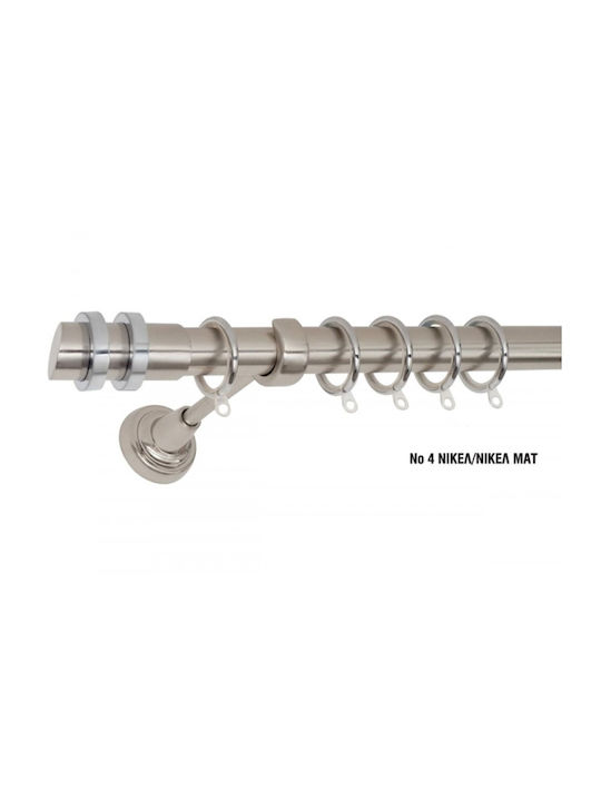 Import Hellas Μεταλλικό Κουρτινόξυλο No4 Μονό Φ25mm 180εκ. Ασημί