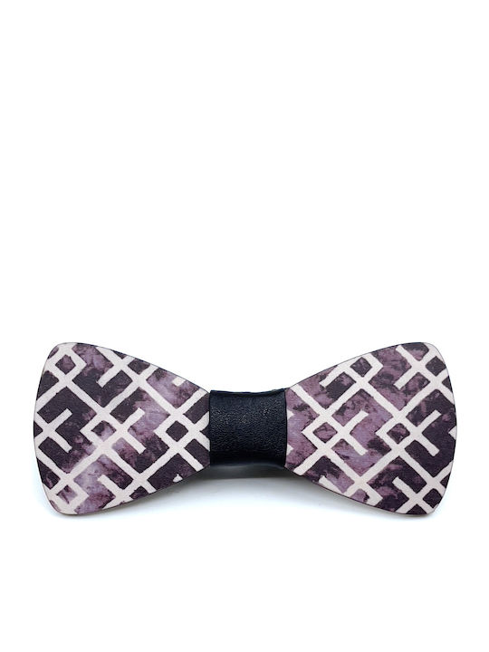 Legend Accessories Wooden Bow Tie Purple COLORFULL
