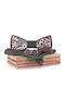 Legend Accessories Wooden Bow Tie Set with Cufflinks and Pochette Brown