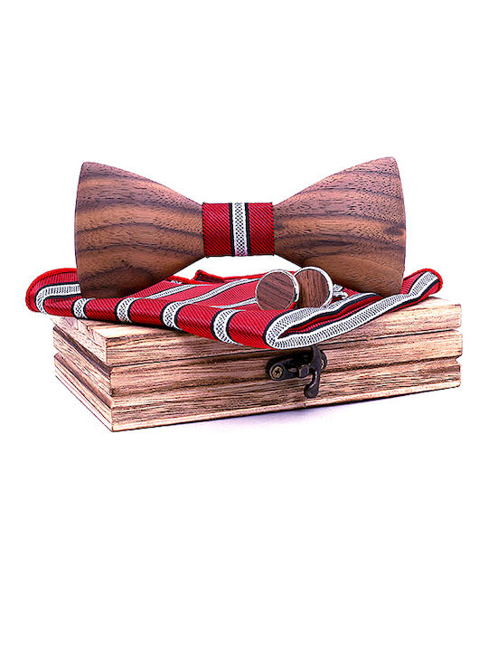 Legend Accessories Wooden Bow Tie Set with Cuff...