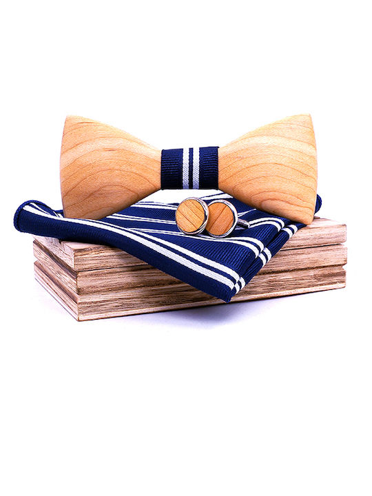 Legend Accessories Wooden Bow Tie Set with Cuff...