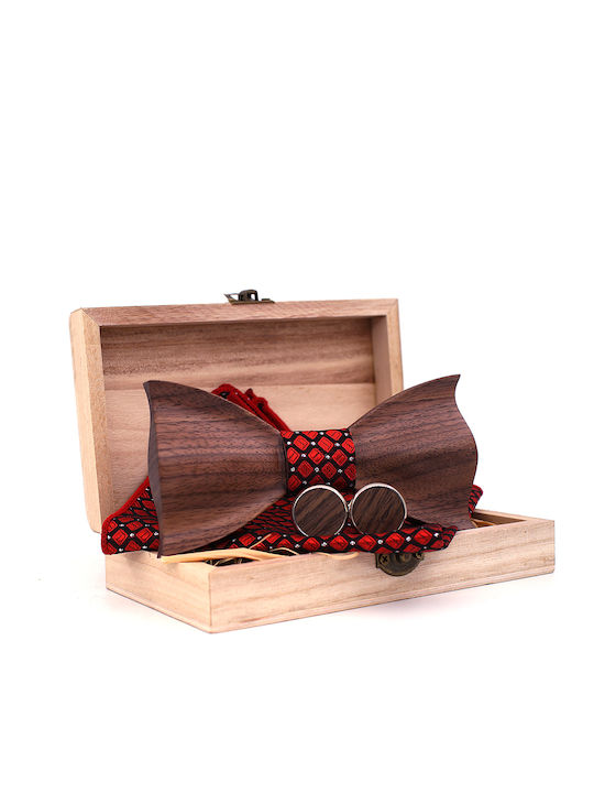 Legend Accessories Wooden Bow Tie Set with Cuff...
