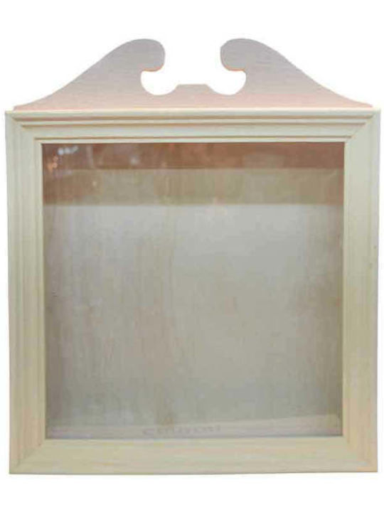 Art & Colour Tabletop Square Wedding Crown Case Wooden Ecru 29x29cm