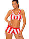 Set Bikini Push Up Ψηλόμεσο Κόκκινο