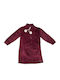 Noidinotte Kinder Bademantel Winterlich Fleece Burgundisch