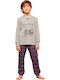 Noidinotte Kinder Schlafanzug Winterlich Baumwoll Gray