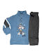 Noidinotte Kinder Schlafanzug Winterlich Fleece Blau