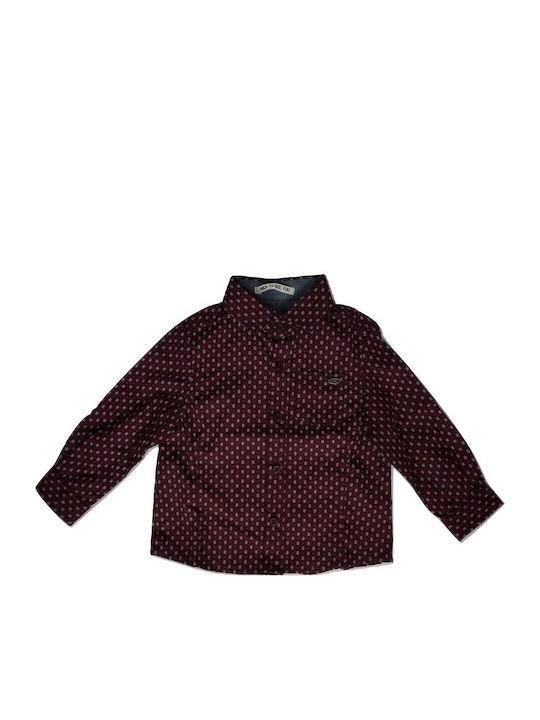 Copii Cu buline Cămașă Cu mânecă lungă Burgundy
