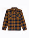 Kids Checked Shirt Long Sleeve Tabac Brown