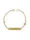 Kiriakos Gofas Kids Gold Plated Silver ID Bracelet with Stone for Girl