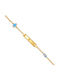 Xryseio Kids Bracelet ID from Gold 14K with Evil Eye & Σταυρό