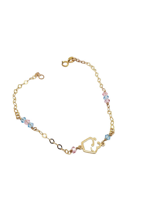 Mentzos Kids Bracelet Chain from Gold 9K