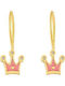 Paraxenies Gold Plated Kids Earrings Pendants Crowns from Silver
