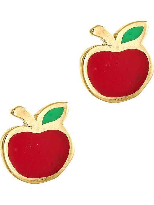 Papoulidis Jewellery Καρφωτά Παιδικά Σκουλαρίκια από Χρυσό 14K