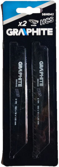 Graphite 56H042 Jig Saw Blades for Wood 150mm 2 Pieces