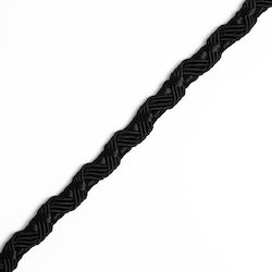 Κορδόνι Rayon Σχέδιο Μαύρο 0.7cm Μέτρο