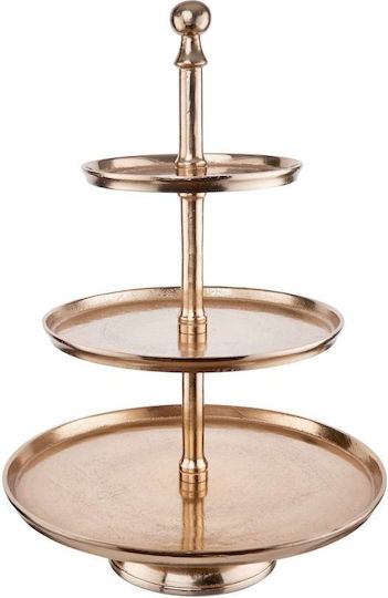 Butlers Метал Етажерка Златист Ø66xY70см Ш66xД66xВ70см 1бр
