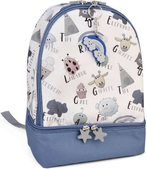 Iris Barcelona School Insulated Backpack Lunch Bag 5lt Blue 21 x 12.5 x 28cm