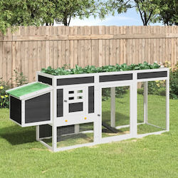 vidaXL Wooden Poultry Coop L2.04 x W0.84 x H0.5m