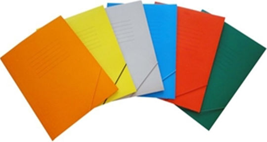 Exas Paper Folder Prespan with Rubber Band and Ears for Paper A4 Orange