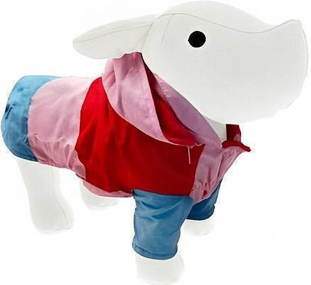 Ferribiella Lolli-Pop Red Waterproof Dog Coat with Hood with 43cm Back Length