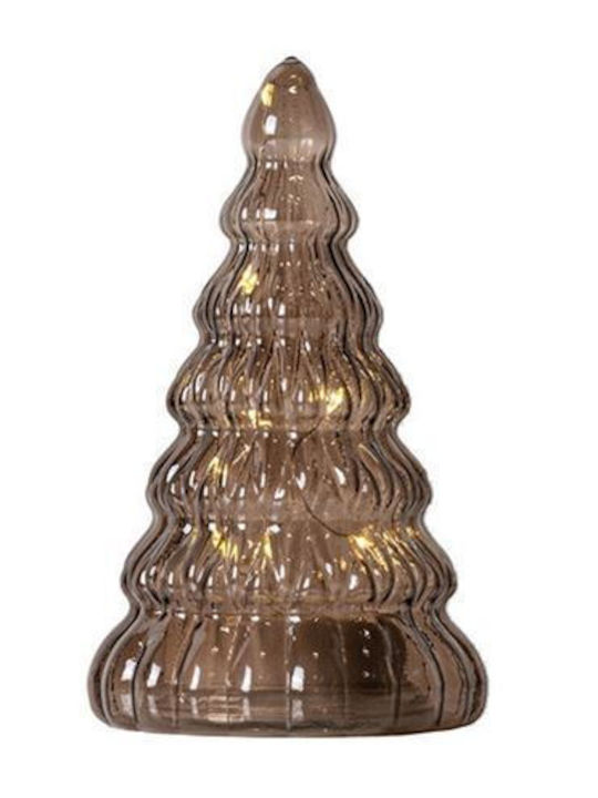 Christmas Decorative Illuminated Glass Tree 16.5cm Battery Transparent