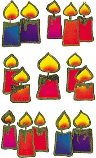 bsb Χριστουγεννιάτικα Aufkleber mit Design Kerzen 7.8x12.5cm.