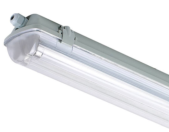 Lichtleiste Außenbereich mit 2 Plätzen für LED-Lampen T8 126cm