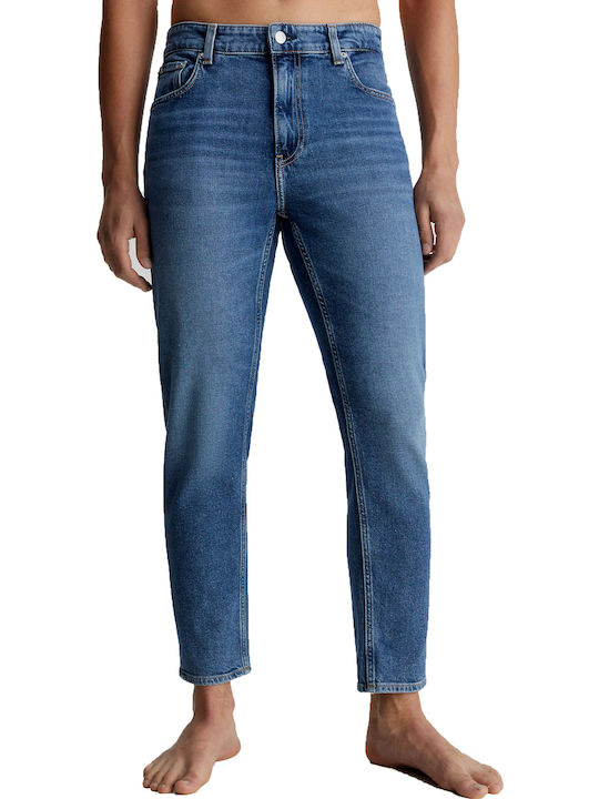 Ανδρικό Παντελόνι Τζιν Cropped με Relaxed Εφαρμογή Denim Blue