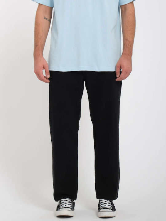 Modown Pantaloni De Blugi Pentru Bărbați Cropped Cu Relaxed Tapered Fit Negru