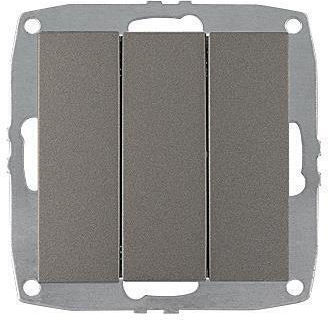 Mono Electric Χωνευτός Διακόπτης Τοίχου Τριπλός χωρίς Πλαίσιο Aller Retour Γκρι