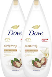 Dove Pampering Αφρόλουτρο σε Gel 2x720ml