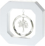 Ceramic with Tree of Life in a circle Silver (10x10x2,2cm) K444, nv23-30-00001-444