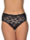 Jokers Cotton High-waisted Women's Slip with Lace Black