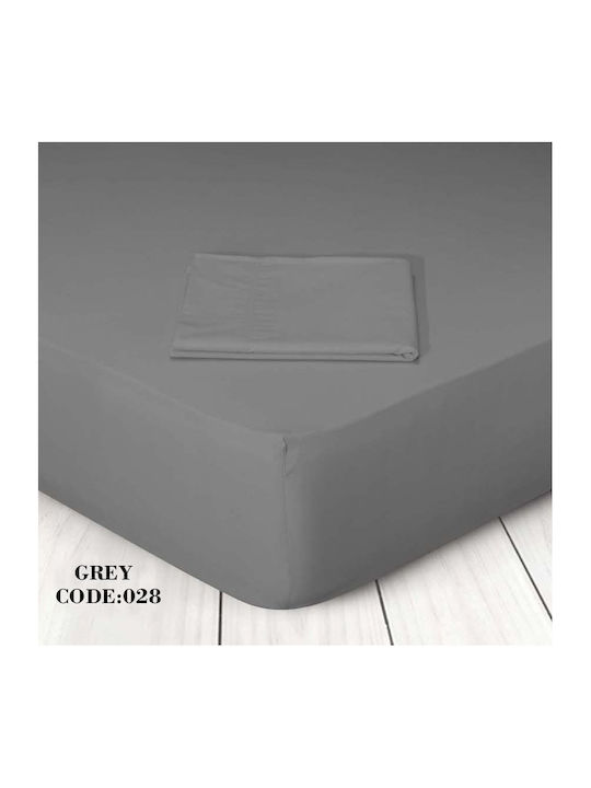 Marwa Sheet King Size with Elastic 180x200+30cm. Gray