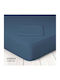 Marwa Sheet King Size with Elastic 180x200+30cm. Solid color Blue