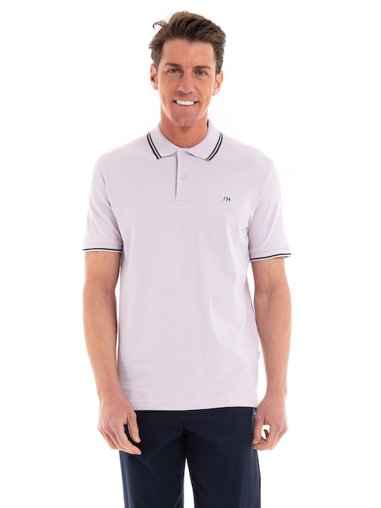 Selected Bluza pentru bărbați cu mâneci scurte Polo Orchid